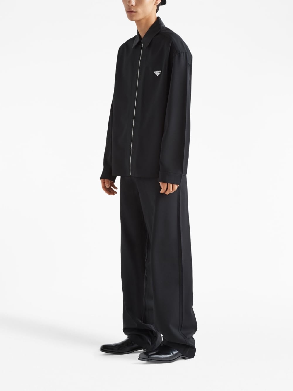 triangle-logo straight trousers - 2
