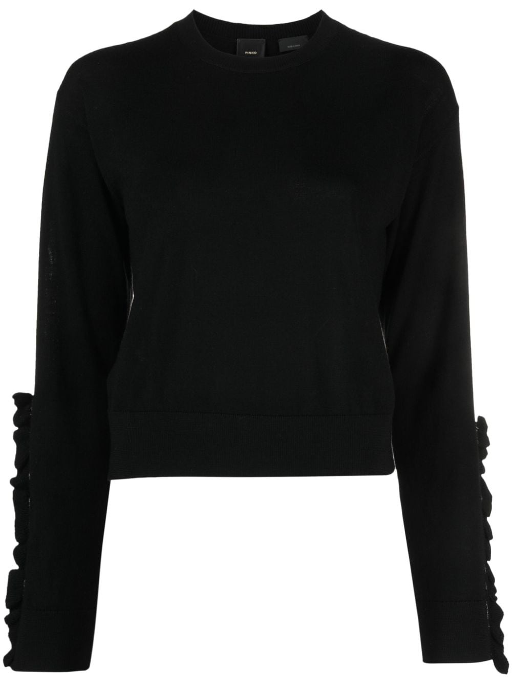 ruffled long-sleeve wool jumper - 1