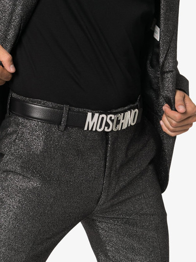 Moschino logo plaque belt outlook