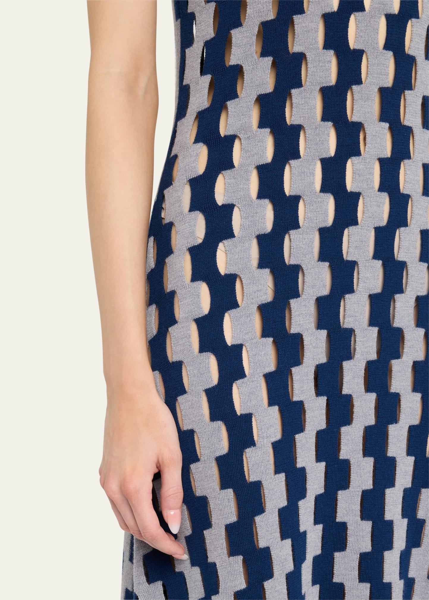 Margerite Abstract Cutout Merino Wool tMidi Dress - 5