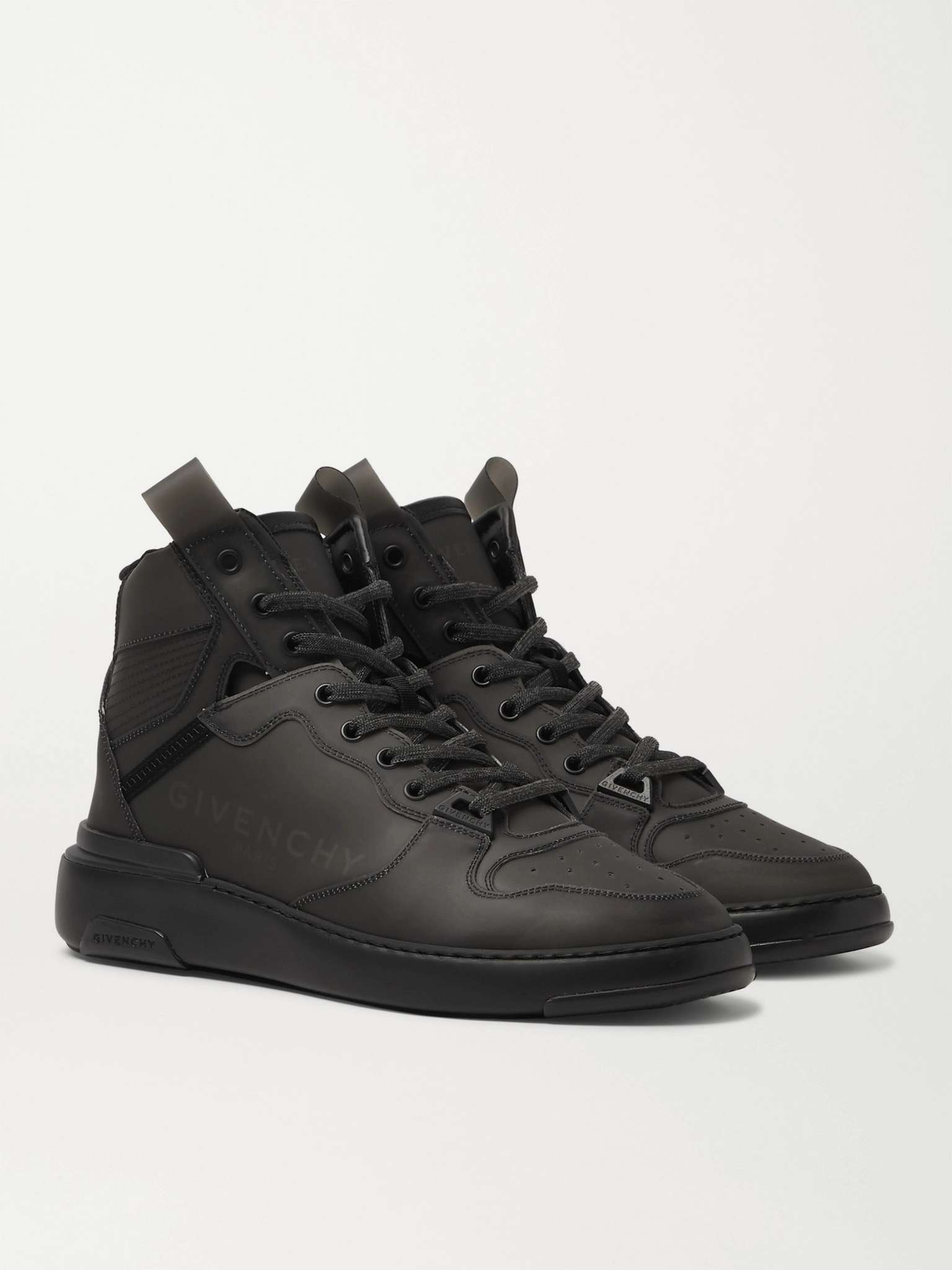 Wing Leather-Trimmed Rubber Sneakers - 4