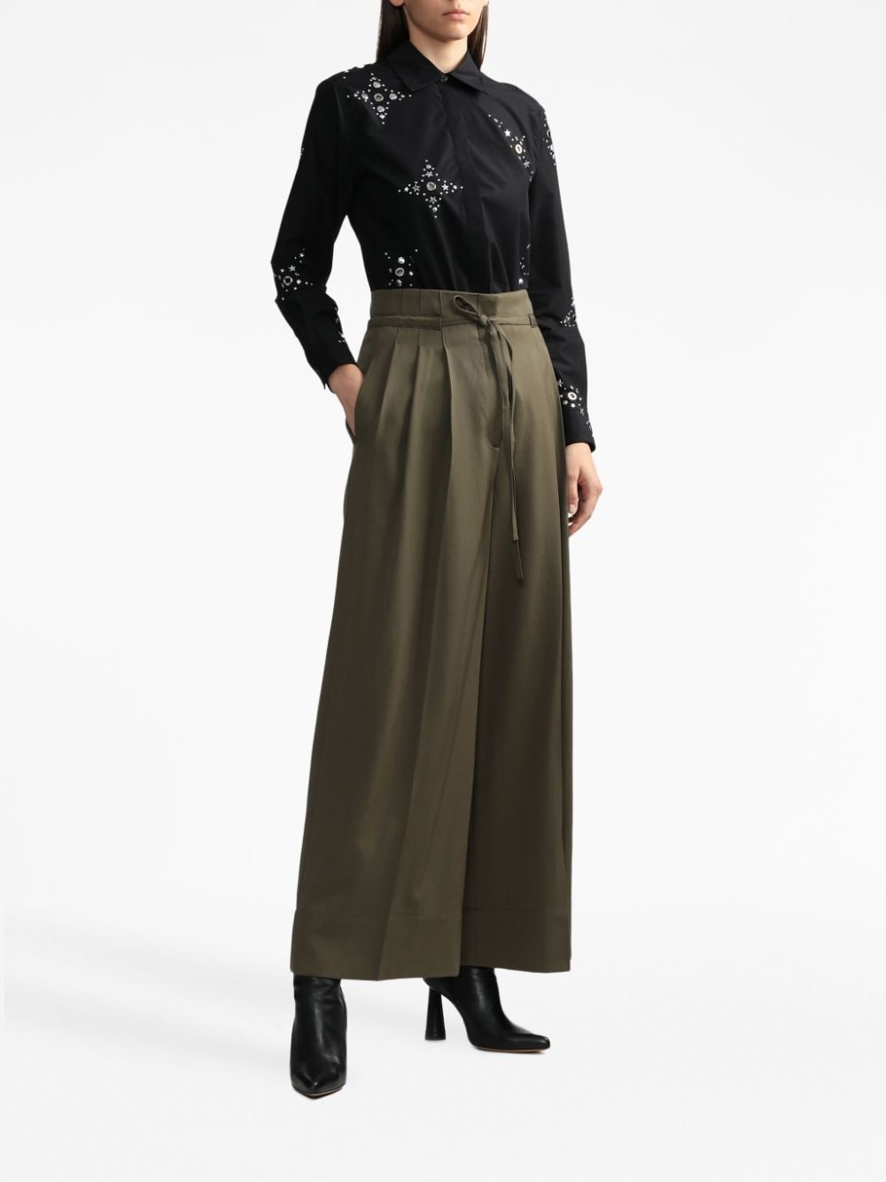 high-waisted straight-leg trousers - 2