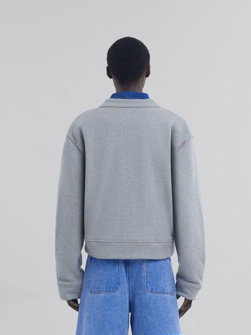 COTTON BLEND SWEATSHIRT STYLE CARDIGAN 3