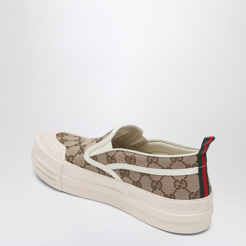 Gucci Slip-On Sneaker In Original Gg Beige/Brown Fabric Women - 2
