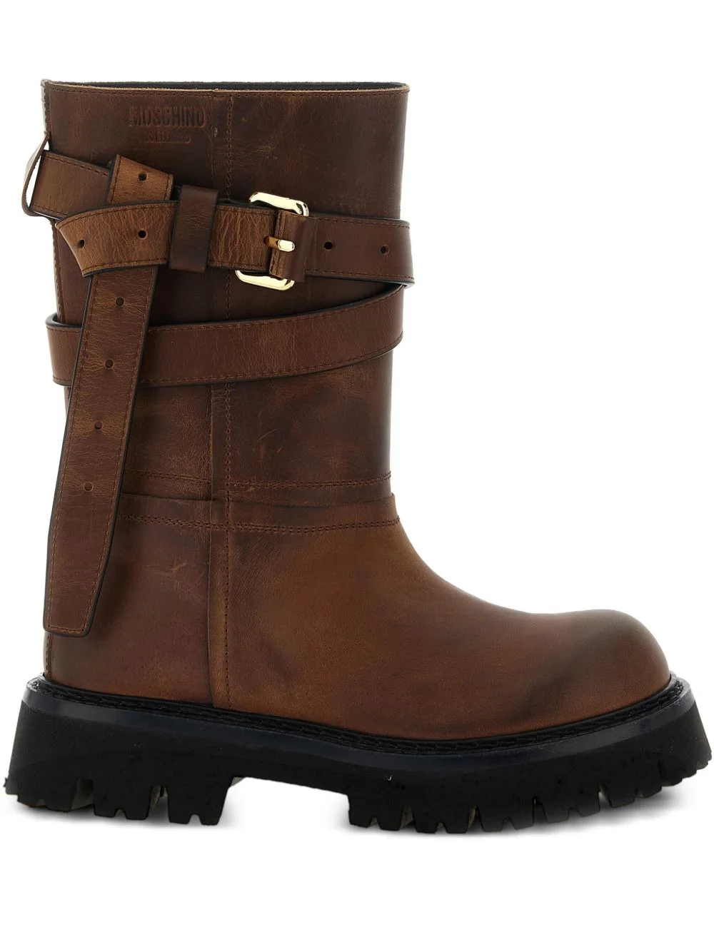 buckled leather boots - 1