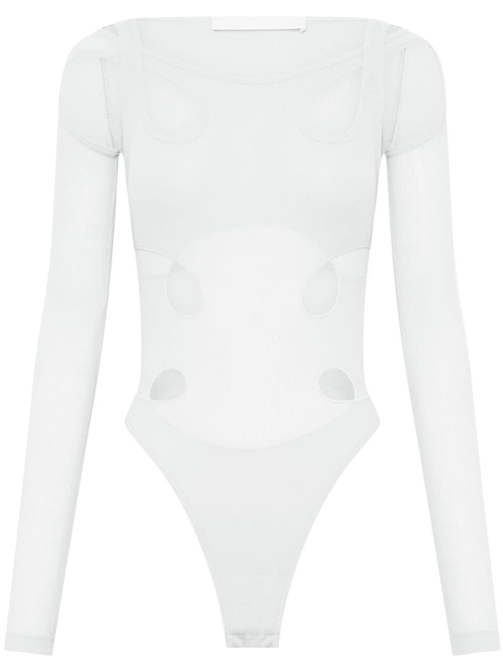 cut-out detail long-sleeve bodysuit - 1