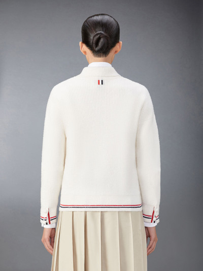 Thom Browne Merino Wool Brushed Tuck Stitch Polo Cardigan outlook