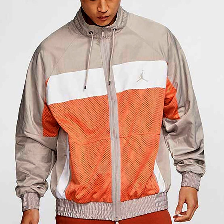Air Jordan Stand-up Collar Casual Woven Sports Jacket - Orange AV1303-854 - 3