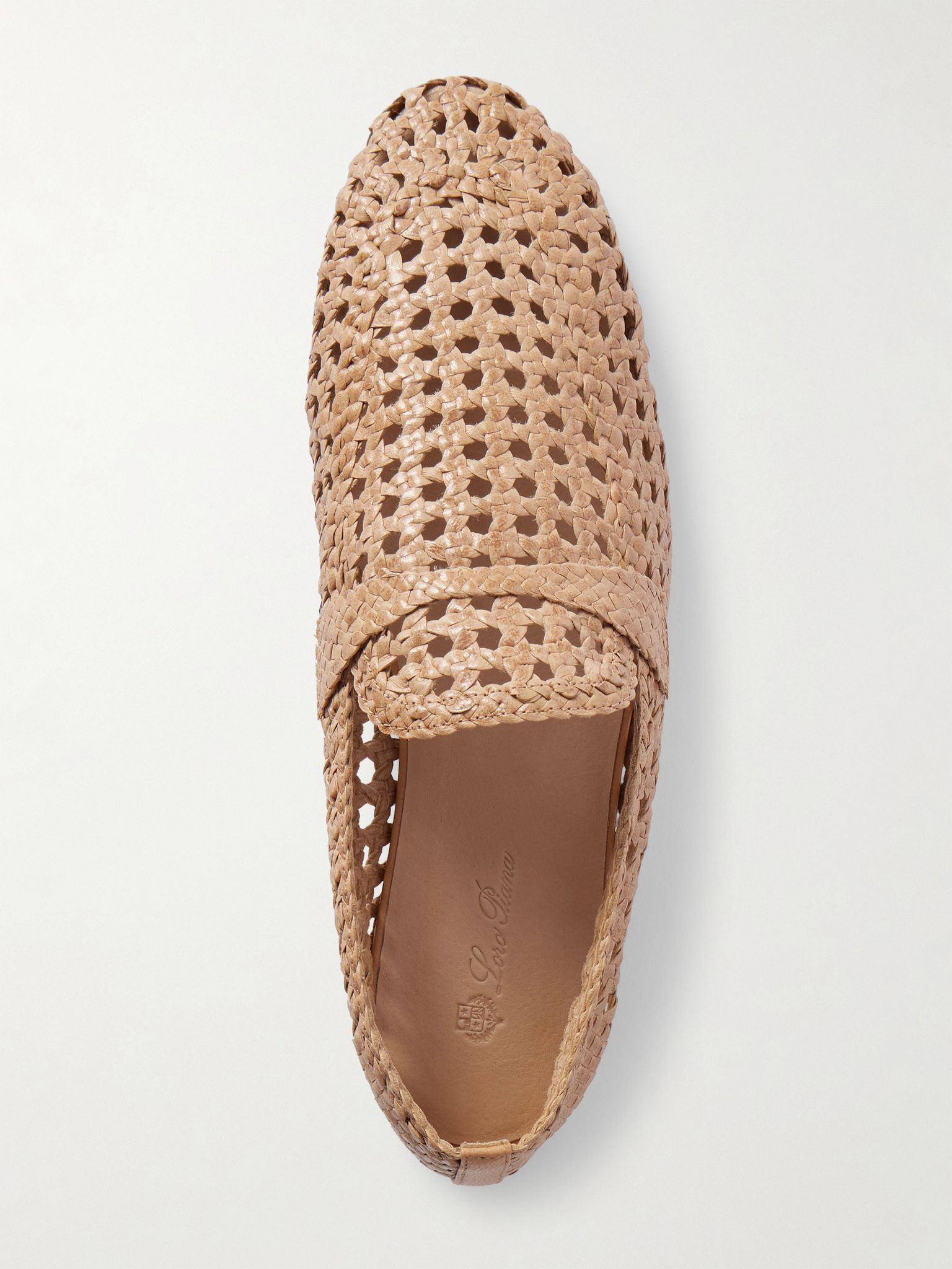 Leon woven leather loafers Neutral - 5
