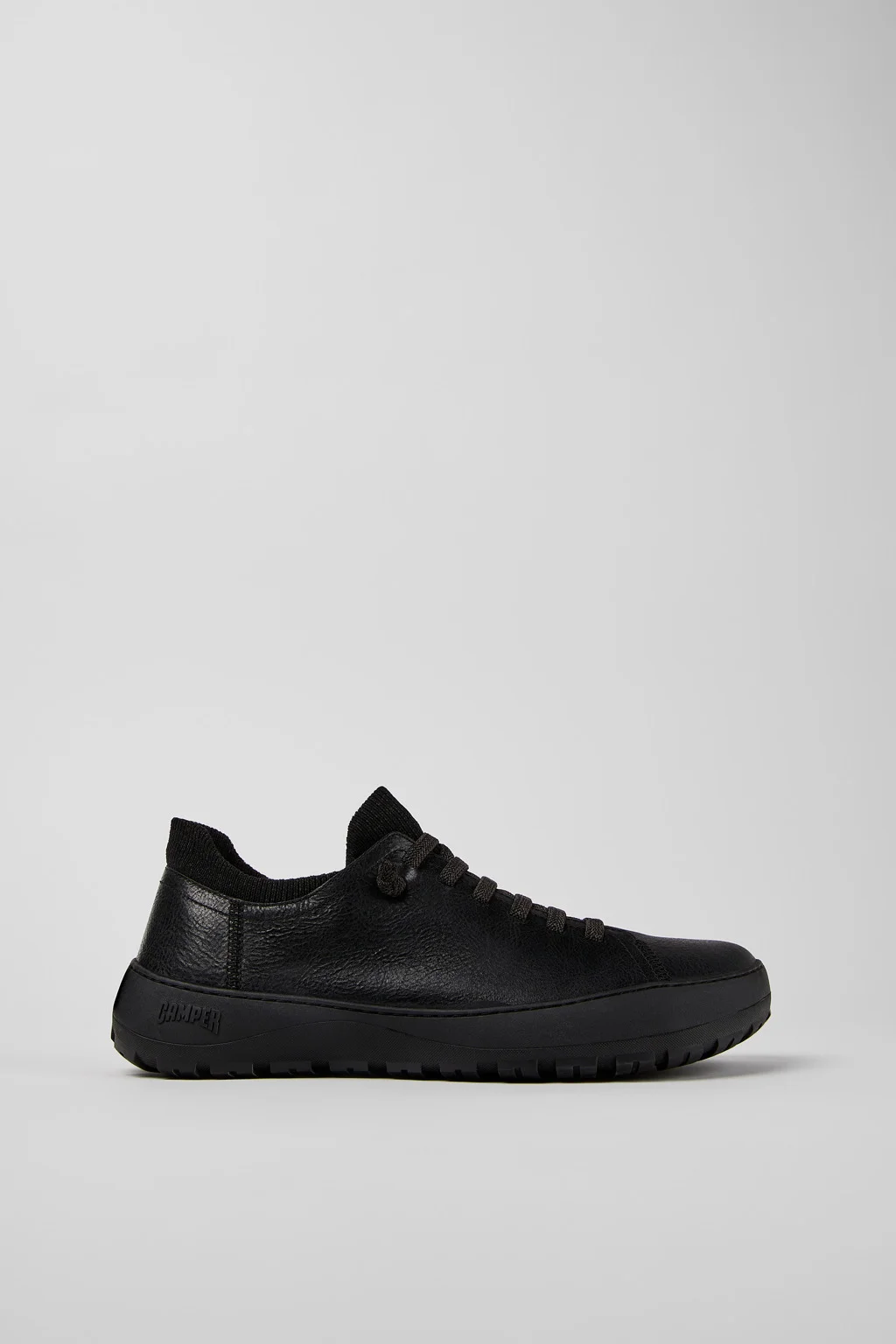 Peu Serra Black and Gray Regenerative Leather and Textile Shoes for Men. - 1