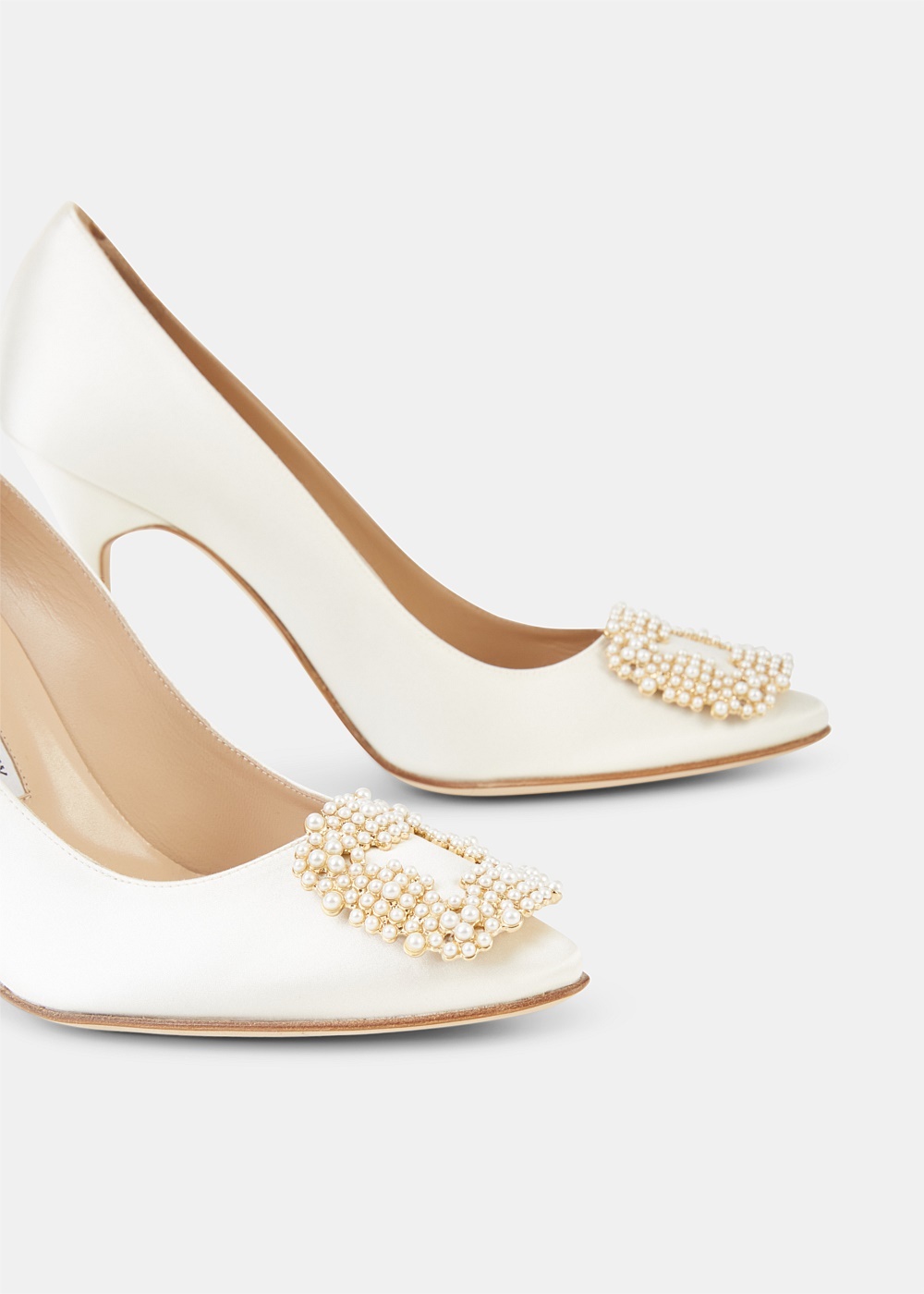 Hangisi 105 Satin Cream Pumps - 4