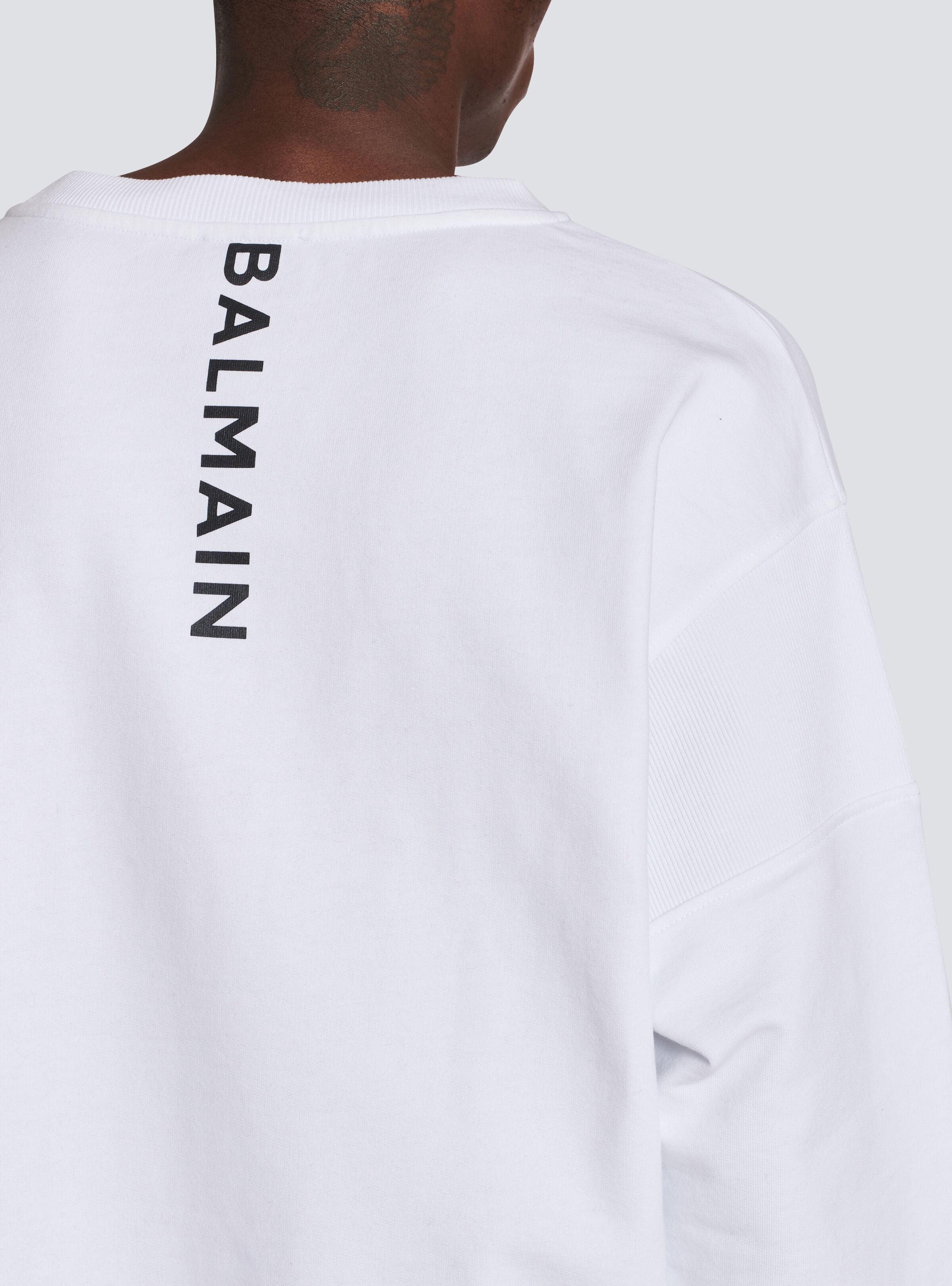 Eco-designed cotton sweatshirt with Balmain logo print - 6