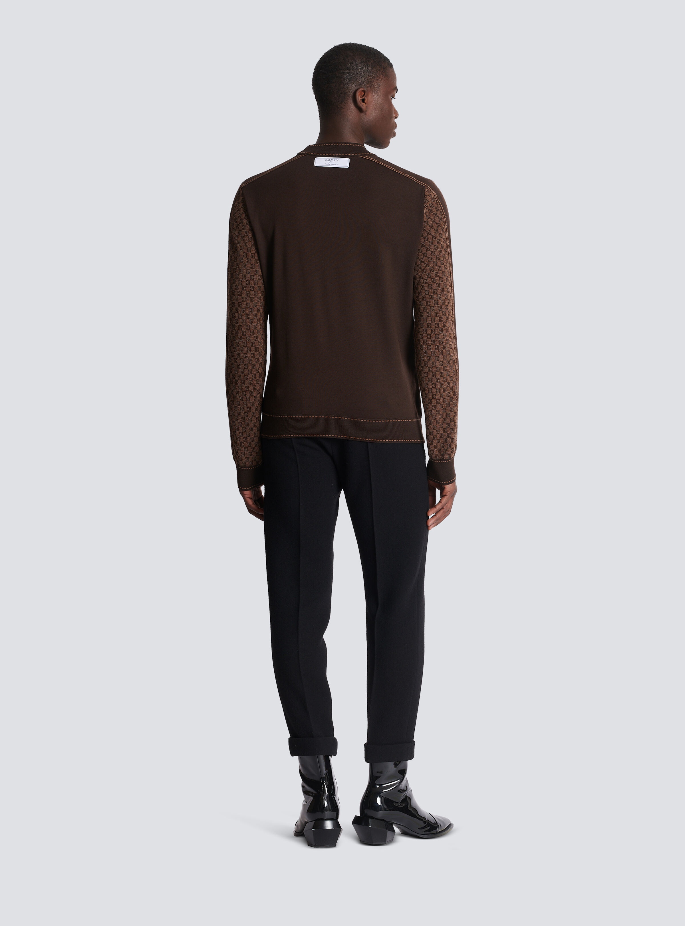 【送料&関税込】Balmain Monogrammed Jacquard Knit Sweater Balmain Monogrammed Jacquard Knit Sweater | italist, ALWAYS