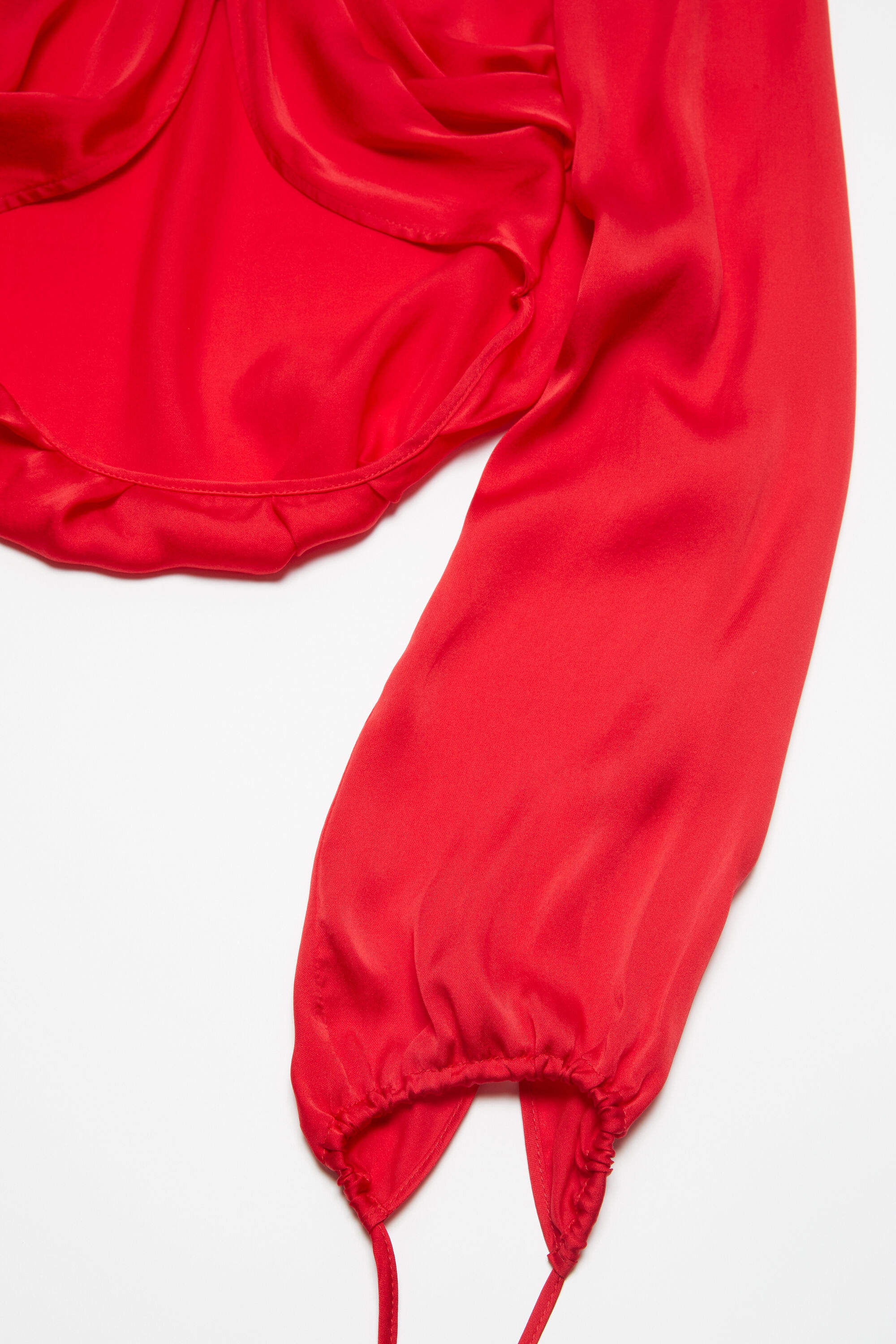 Fluid silk blouse - Bright Red - 5