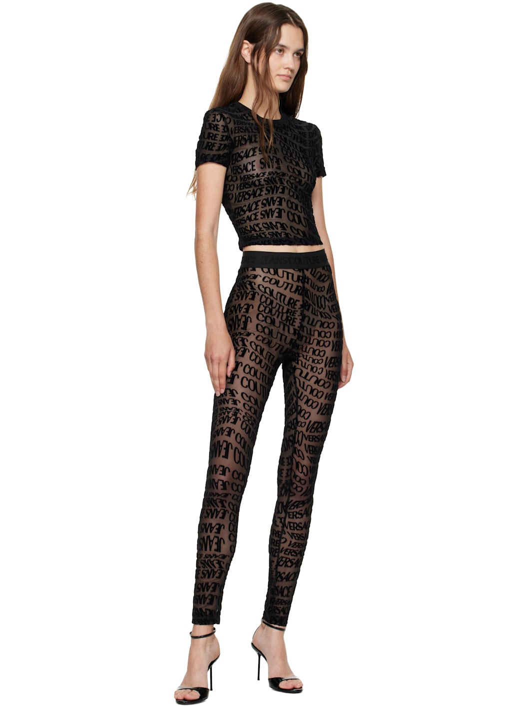 Black Tulle Flock Liquify T-shirt - 4