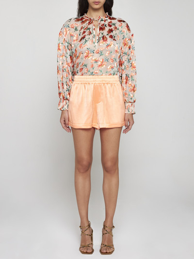 Alice + Olivia Julius print silk-blend blouse outlook