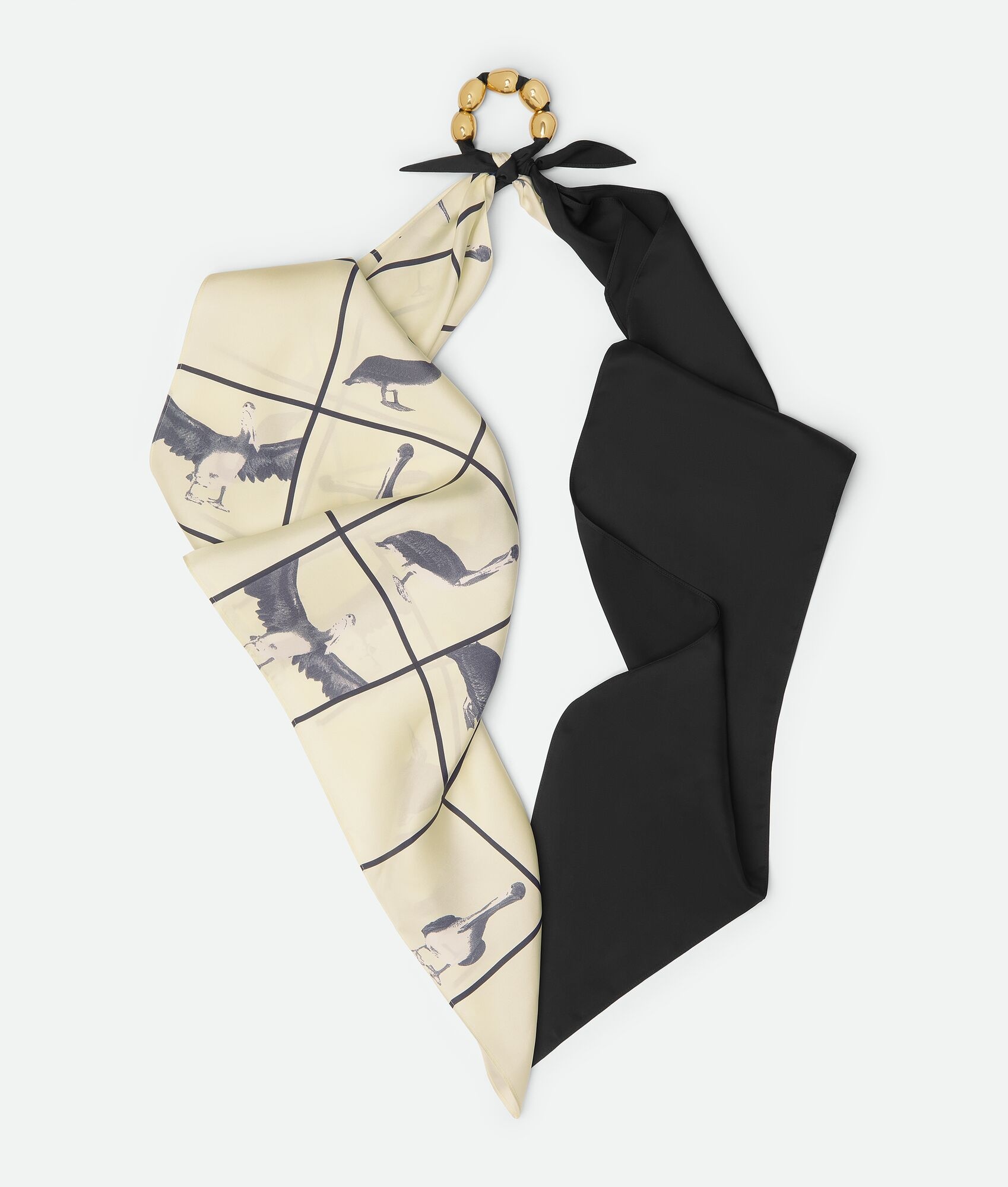 Printed Silk Beads Scarf - 4
