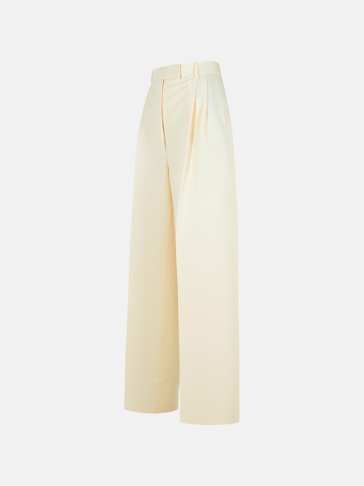 'TAILORED' CREAM RECYCLED POLYESTER PANTS - 2