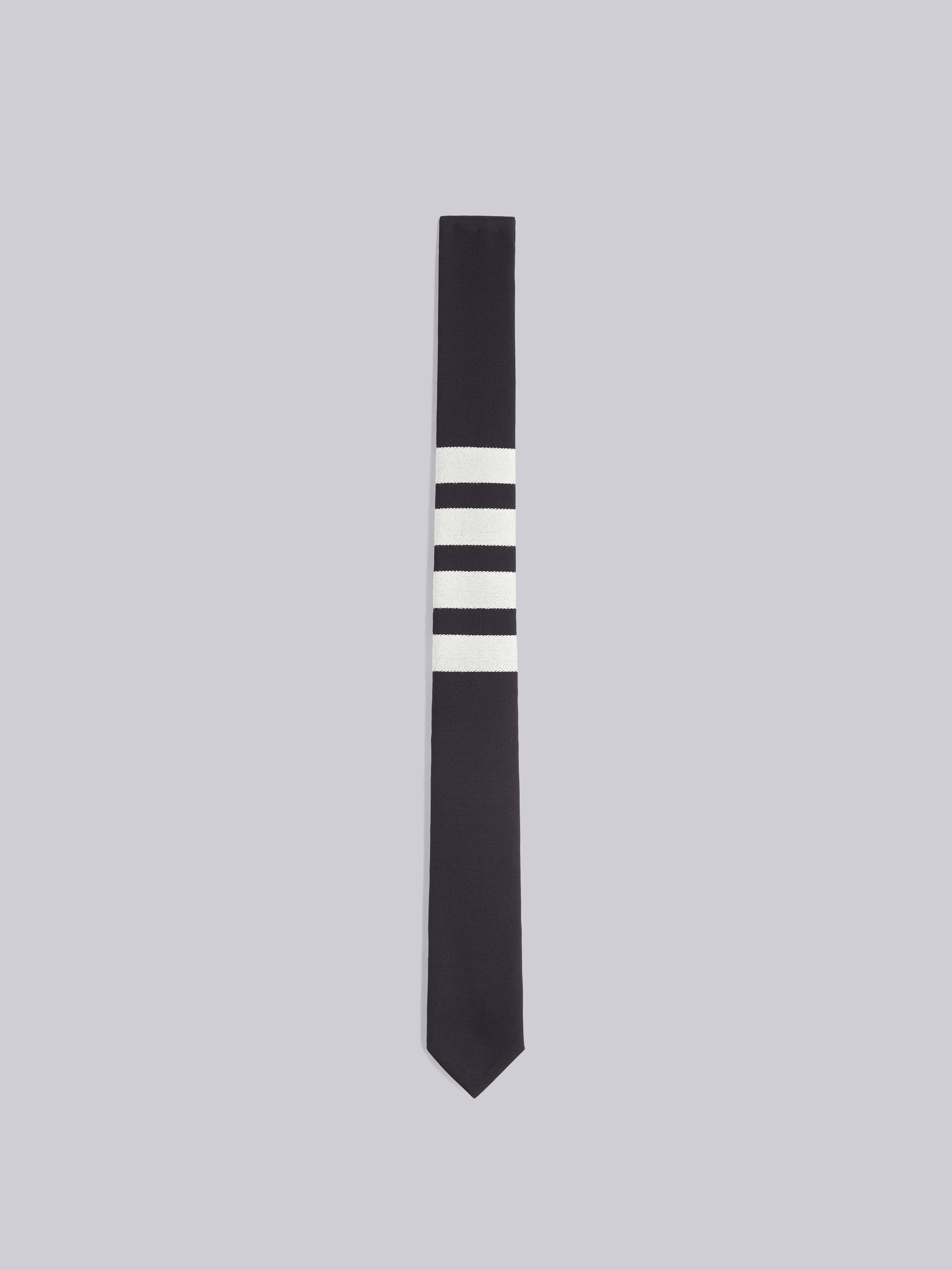 Navy Plain Weave 4-Bar Tie - 1