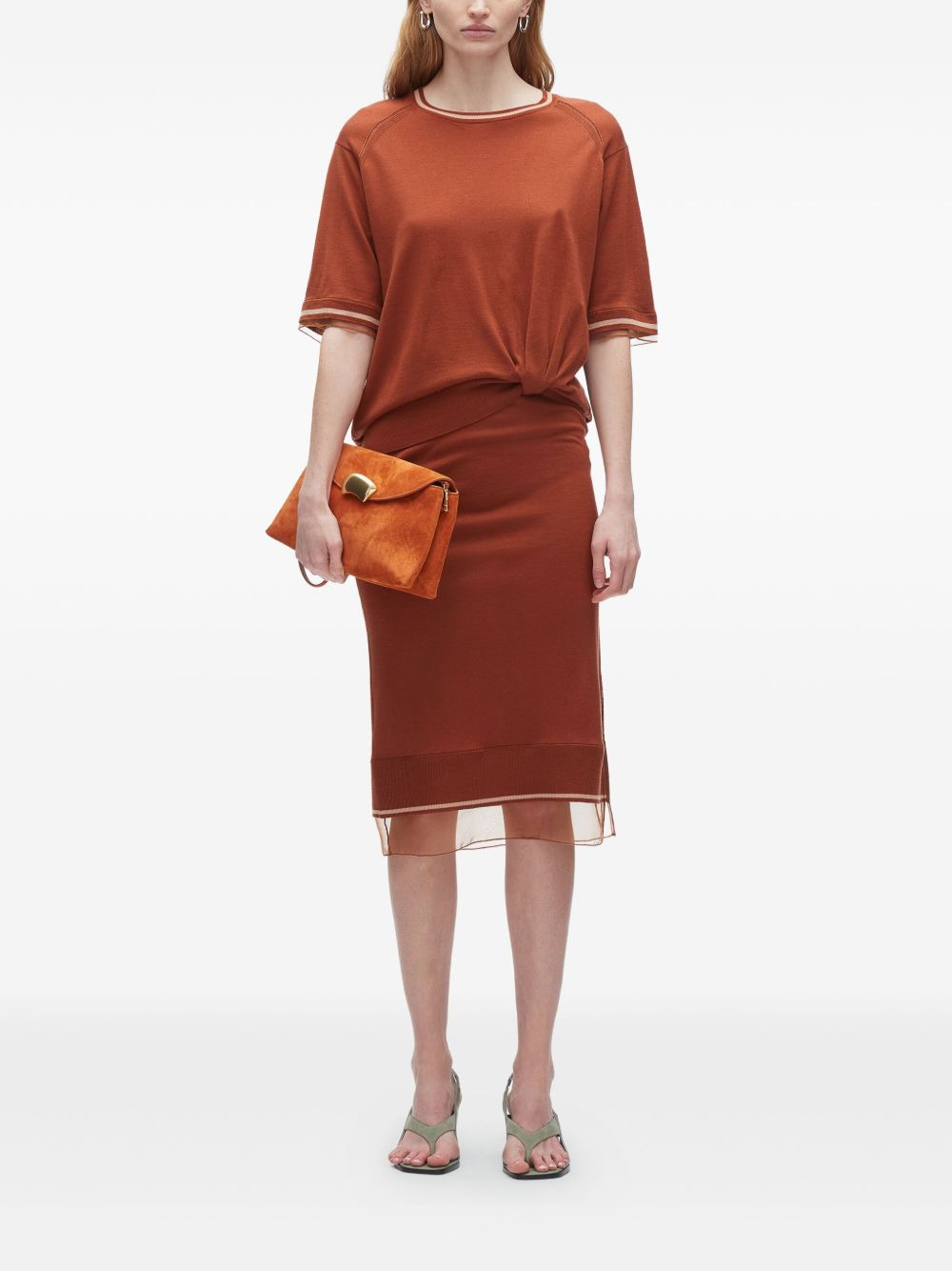 twist-detail wool dress - 2