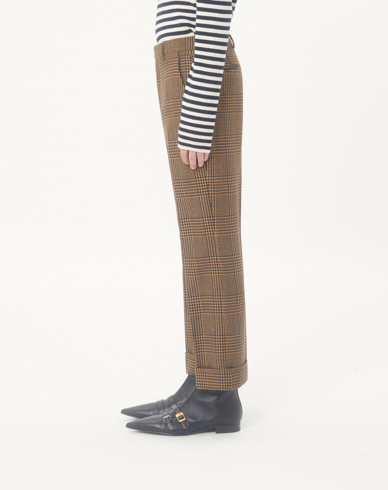 VALENTINO WOOL TROUSERS WITH GLEN PLAID PATTERN AND TURN-UPS 4