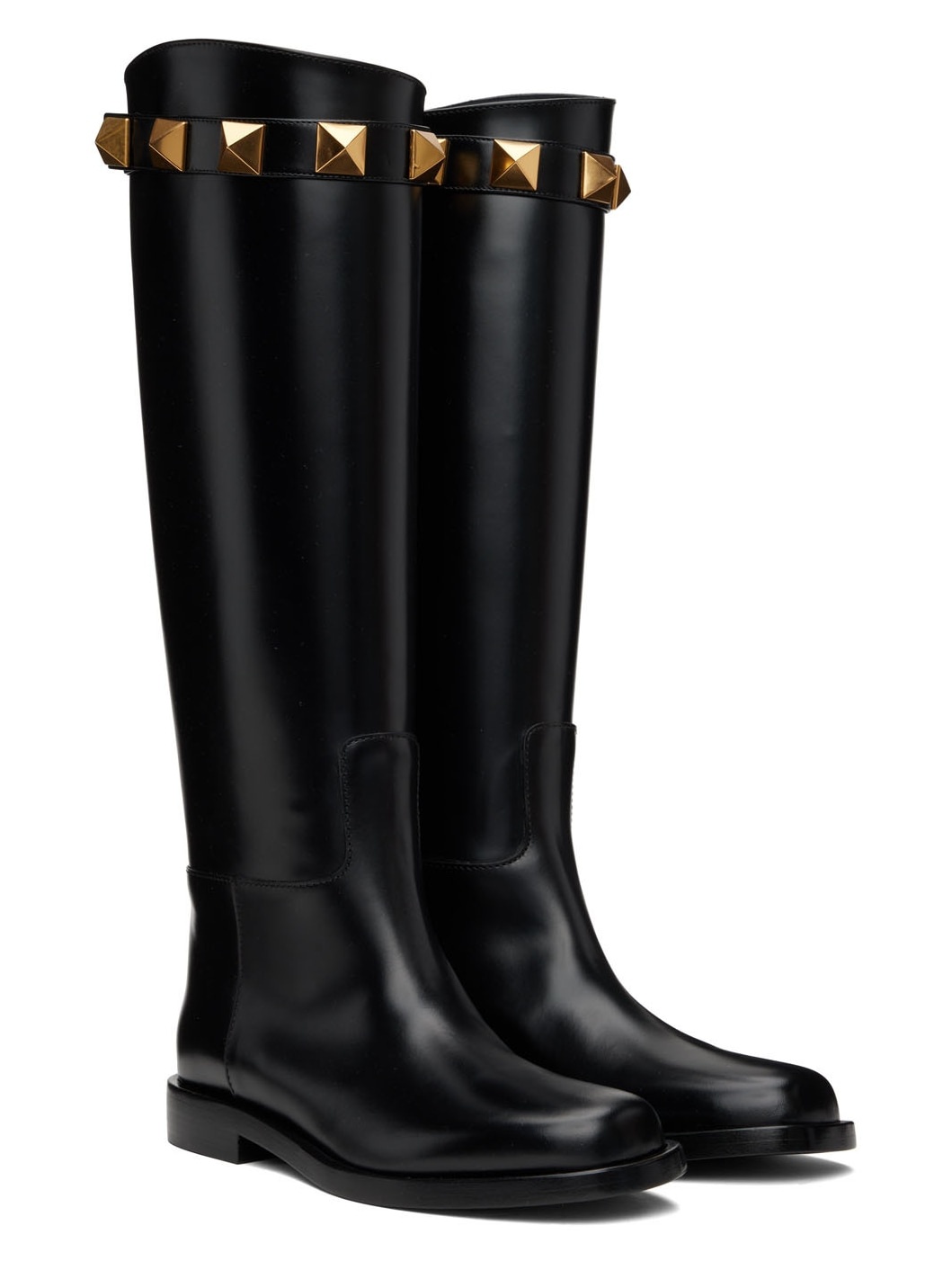 Black Roman Stud Boots - 4