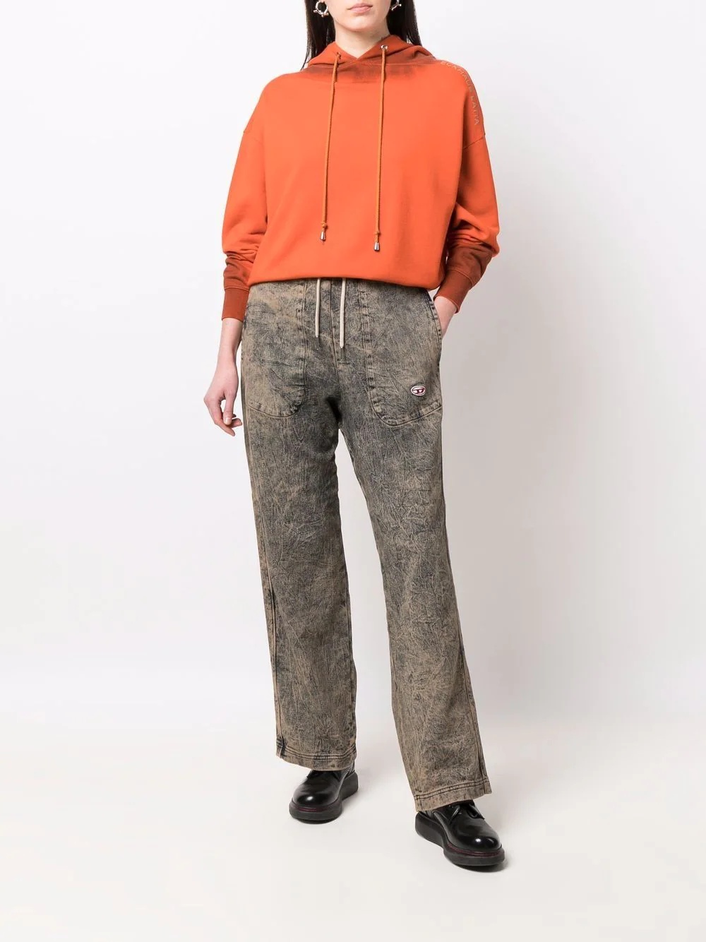 acid-wash straight-leg trousers - 3