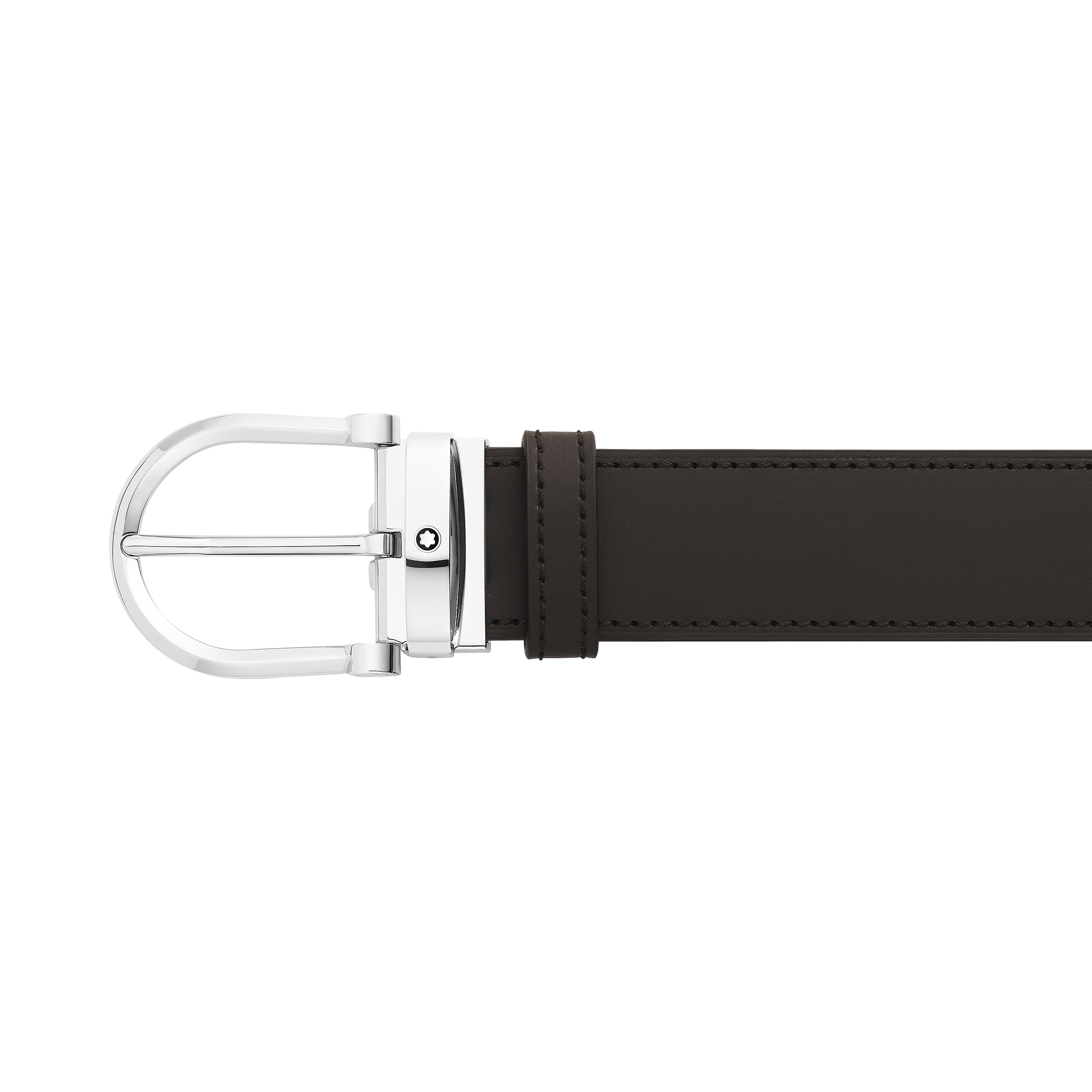 Horseshoe buckle black/brown 35 mm reversible leather belt - 3
