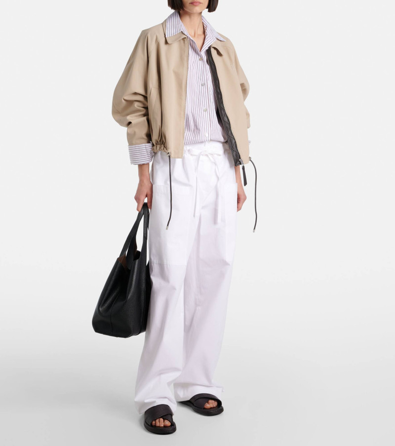 Tod's Woven leather-trimmed sandals outlook