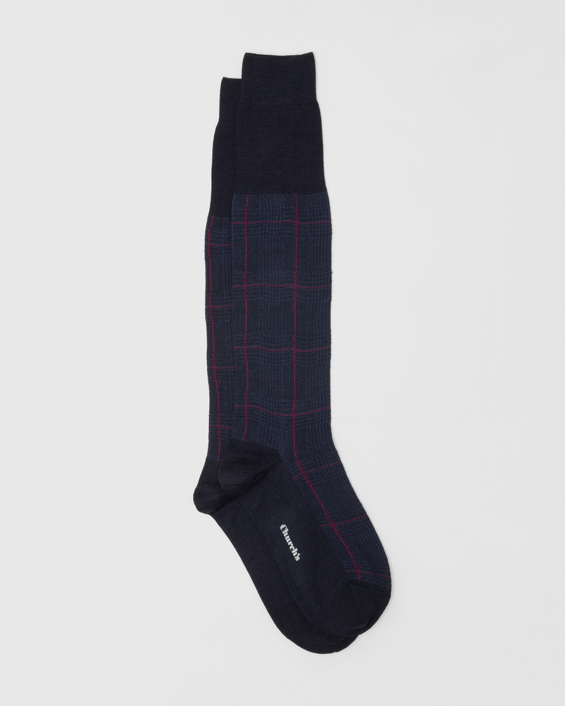 Prince of Wales Wool Long Socks 1
