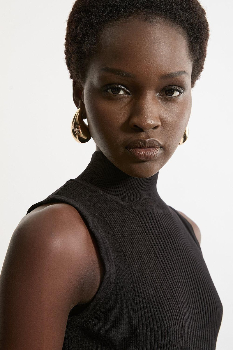 KAREN MILLEN Viscose Blend Rib Knit Vest outlook