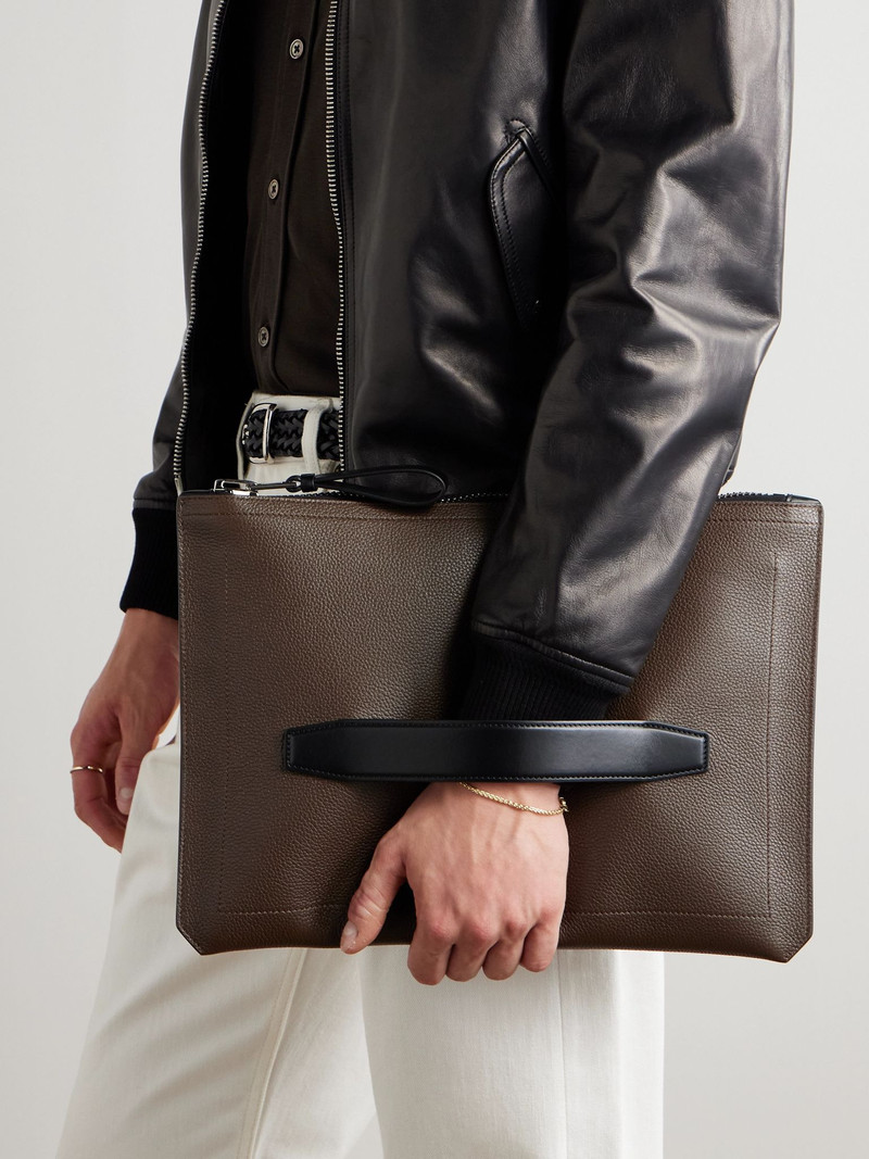 TOM FORD Buckley Pebble-Grain Leather Document Holder Brown outlook