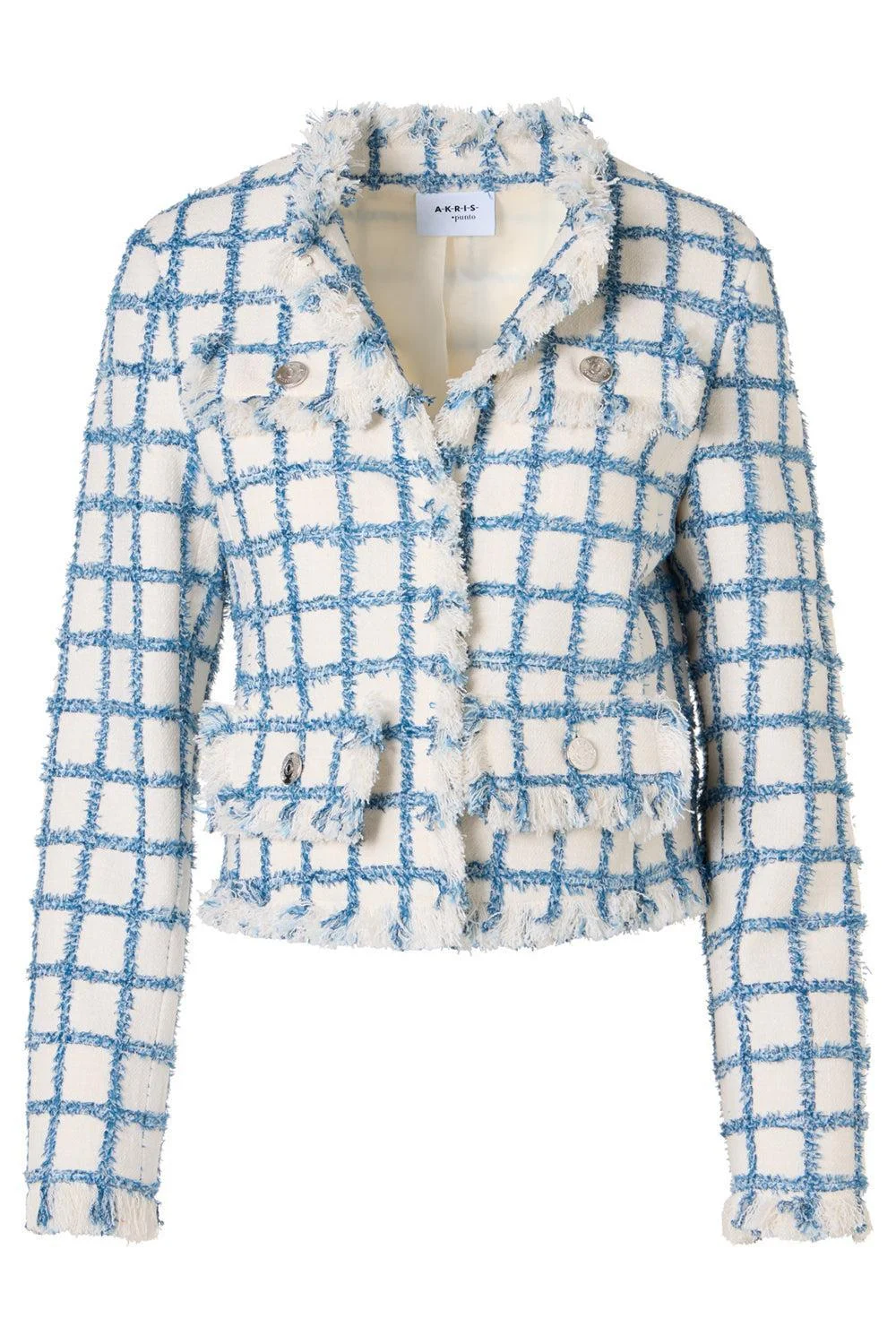 Frayed Windowpane Tweed Jacket - 1