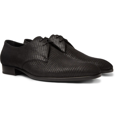 SAINT LAURENT Wyatt Croc-Effect Leather Derby Shoes outlook