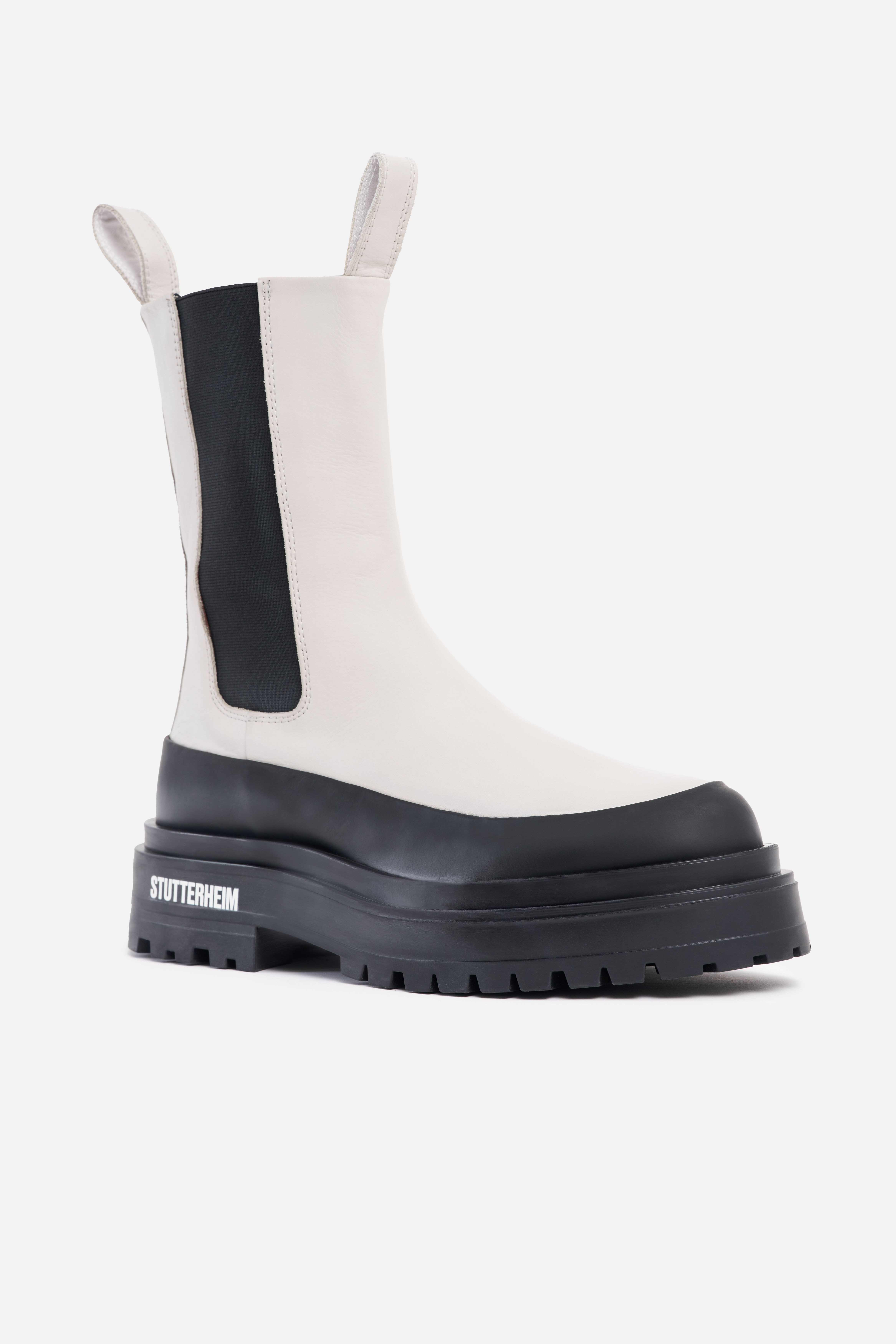 High Walker Leather Boots Ivory - 4