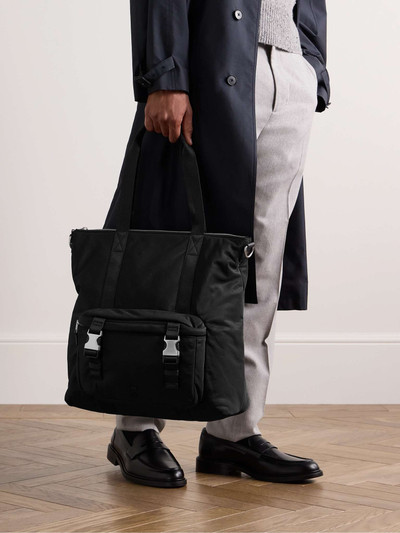 AMI Paris Leather-Trimmed Logo-Embellished Shell Tote Bag outlook