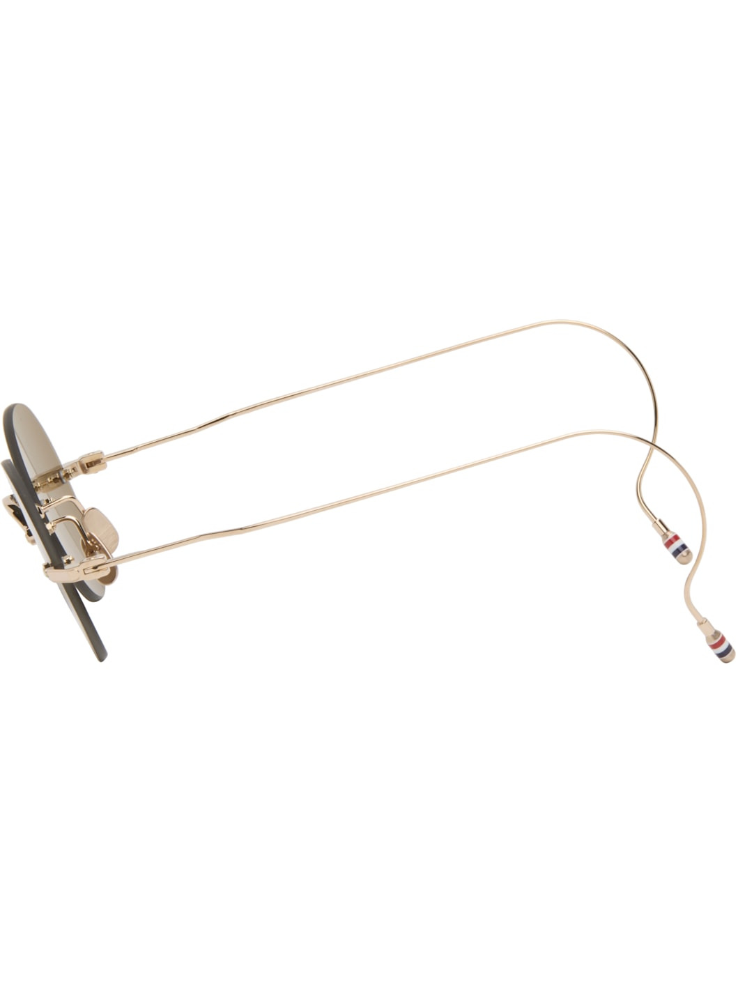 Gold Titanium Rimless Round Sunglasses - 3