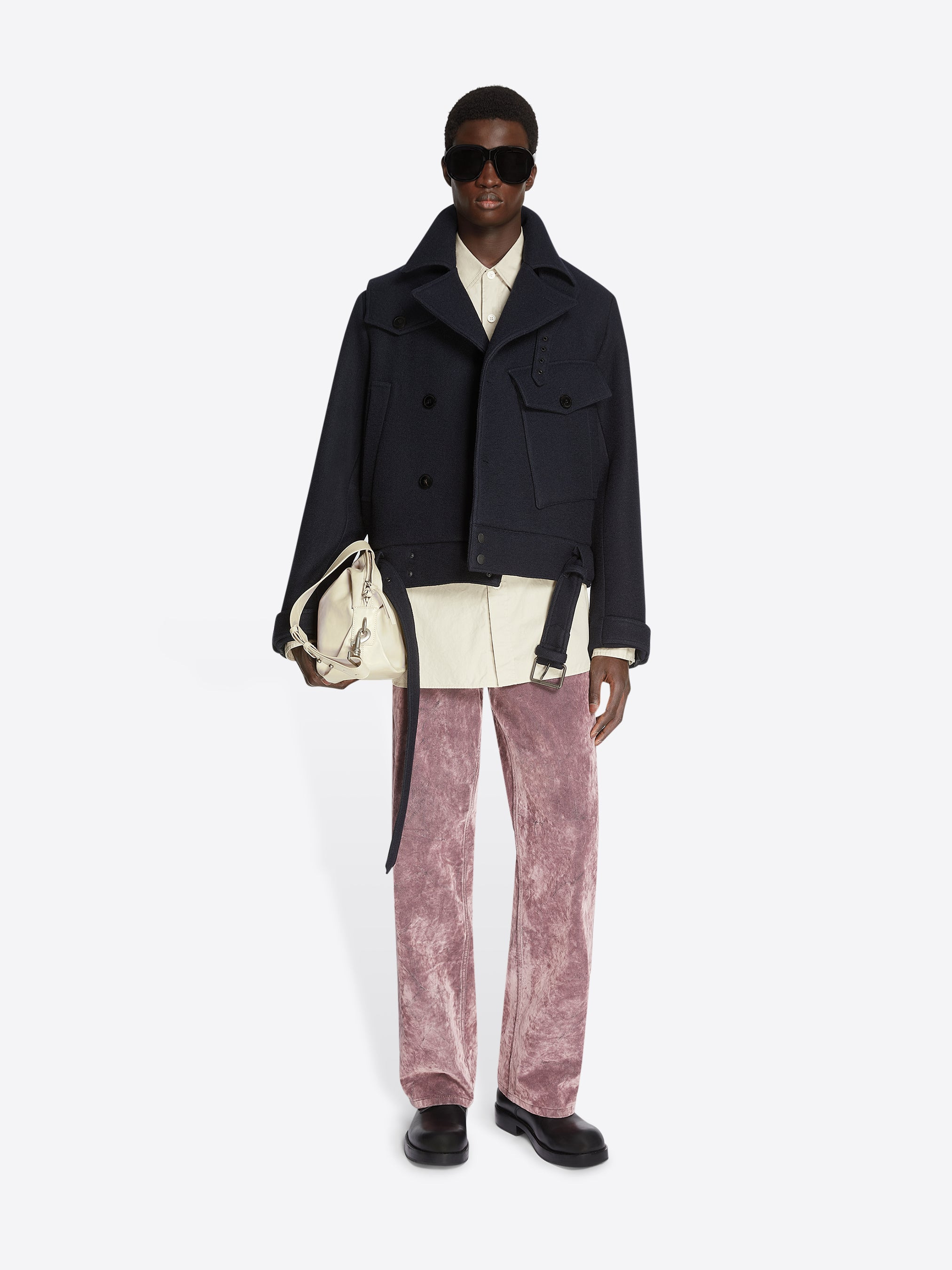 SHORT WOOL TRENCH COAT - 2