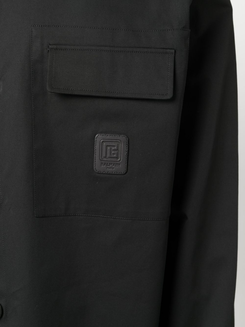 logo-patch cotton shirt - 5