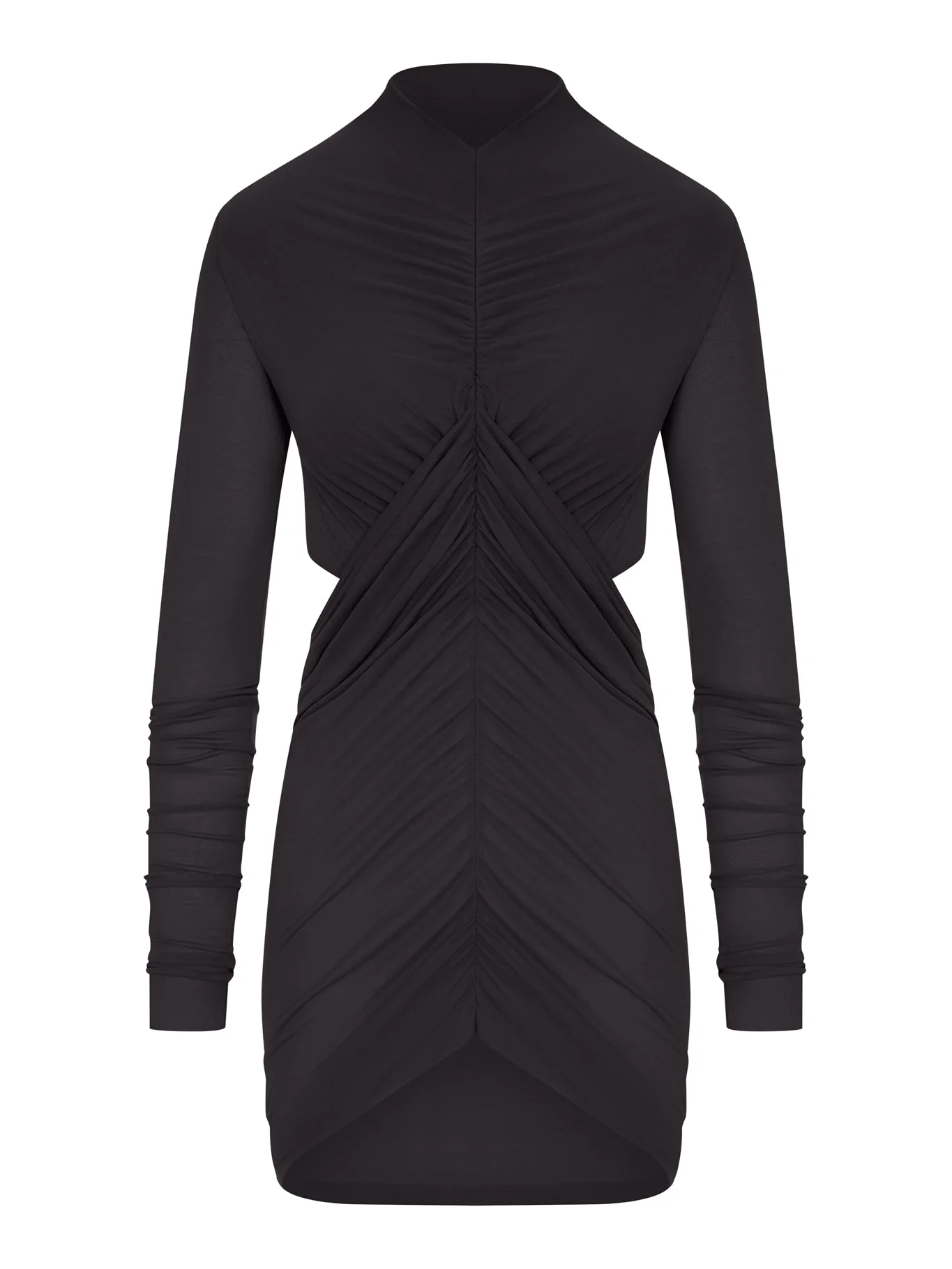 LONG DRAPED VISCOSE T-SHIRT WITH LONG SLEEVES - 1