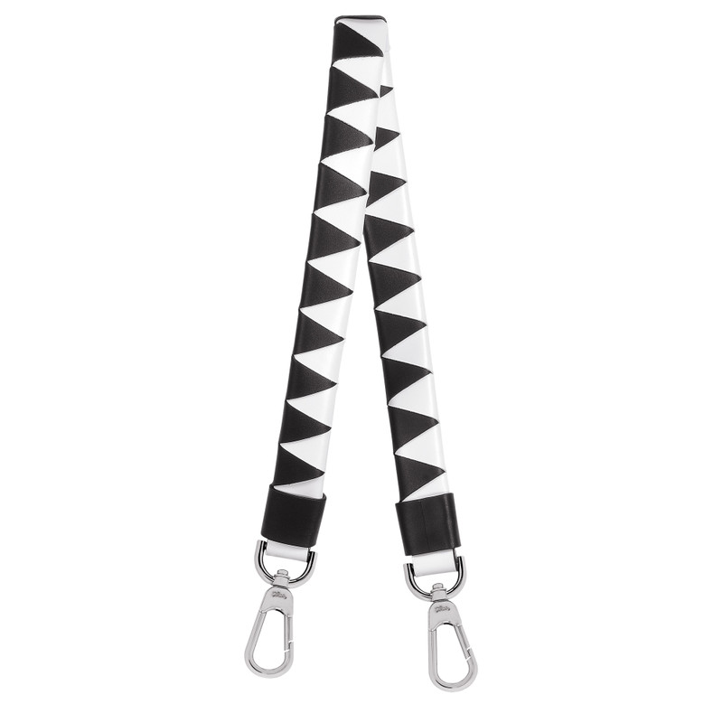 Le Foulonné Shoulder strap Black/White - Leather 1