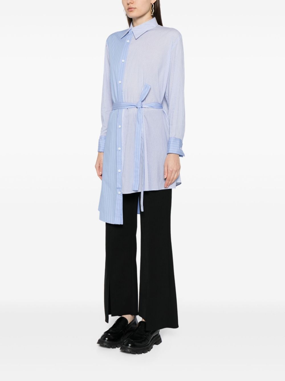 asymmetric-hem cotton shirt - 3