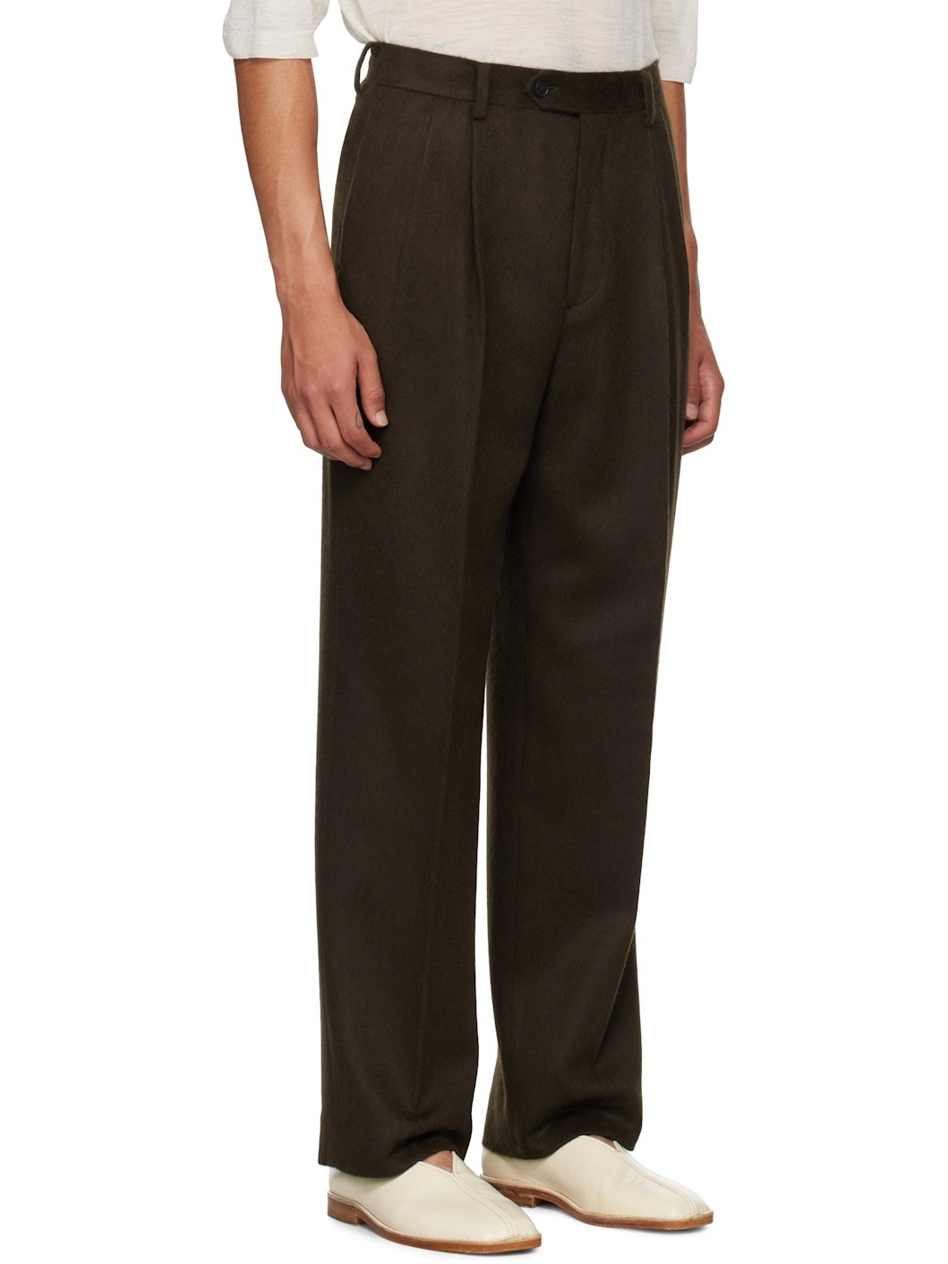 Brown Baby Camel Flannel Trousers - 2