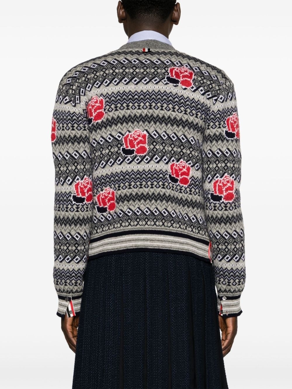 intarsia-knit wool-blend cardigan - 4