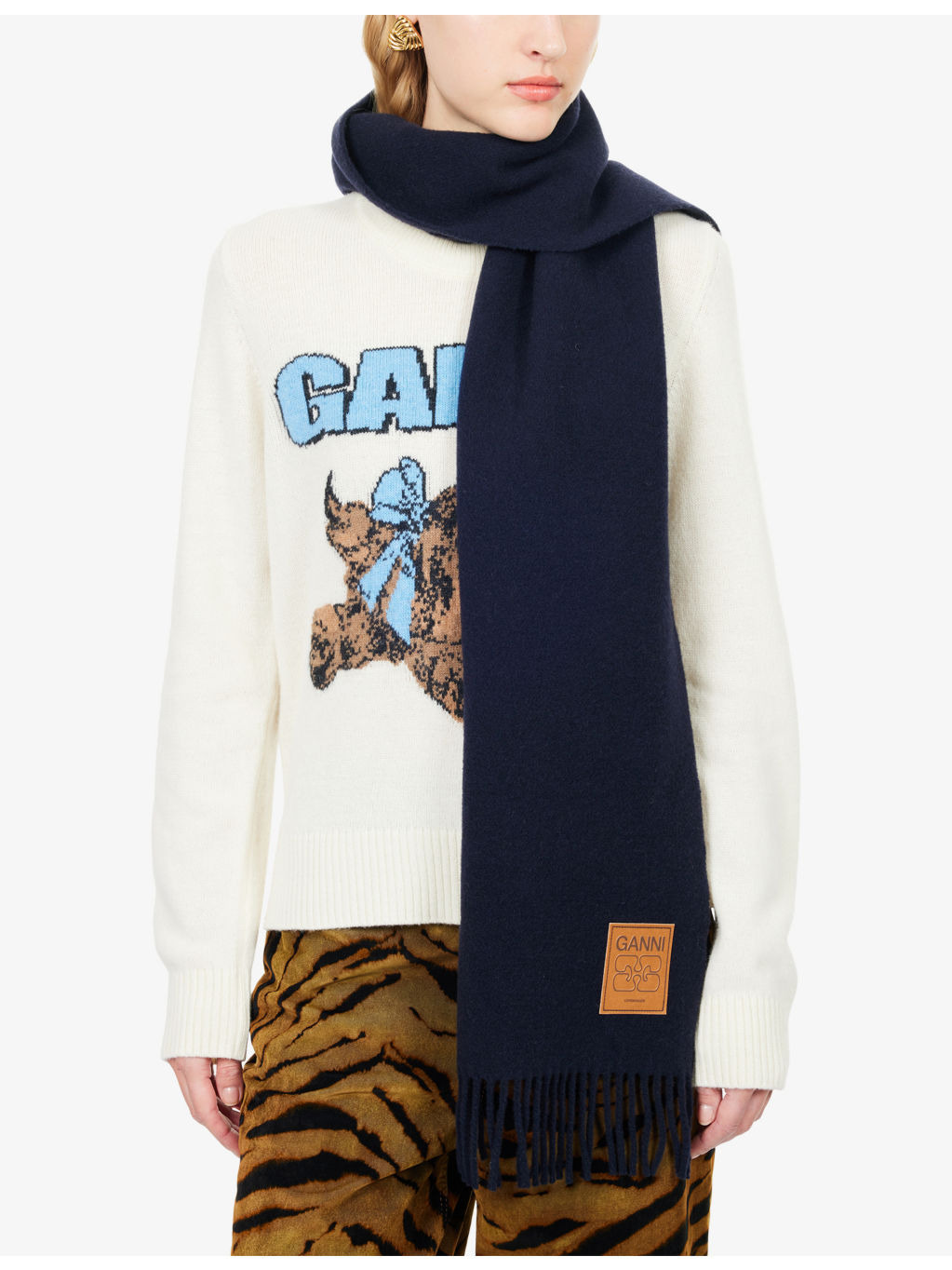 Brand-Patch Wool Scarf - 2