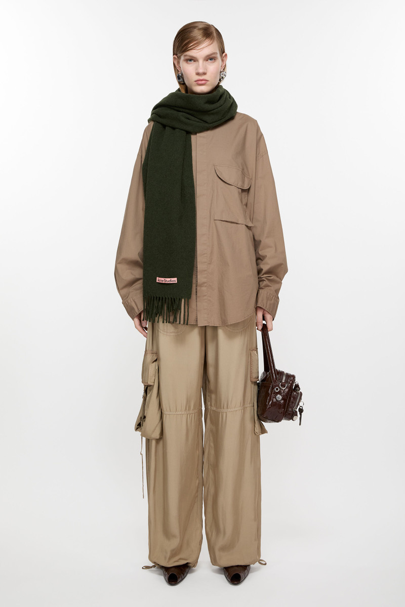 Acne Studios Fringe wool scarf – Narrow - Wood Green Melange outlook