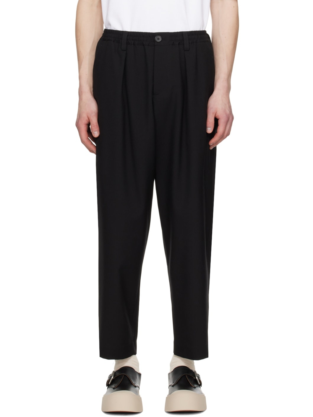 Black Drawstring Trousers - 1