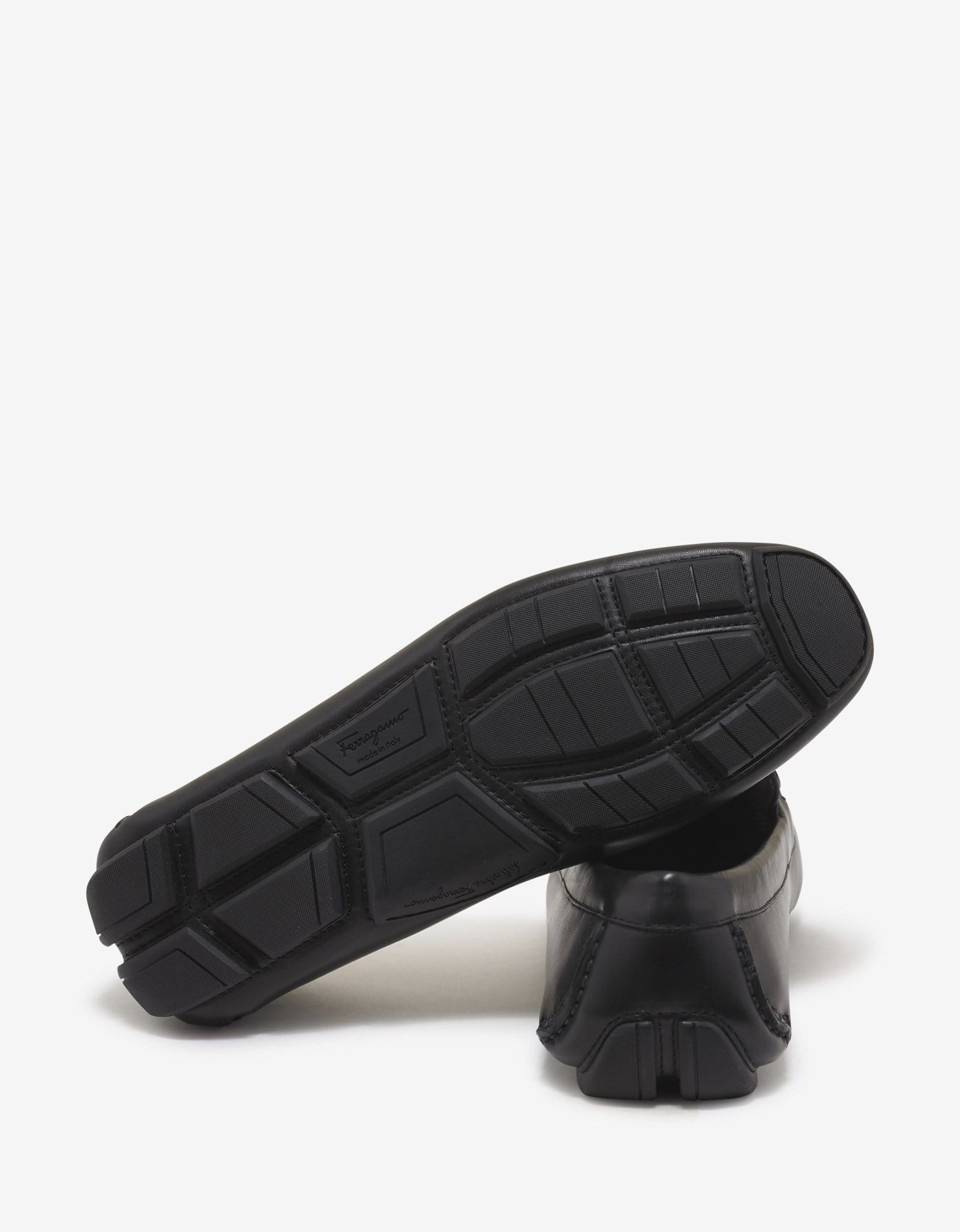 Salvatore Ferragamo Black Parigi Basket Weave Driving Shoes - 3