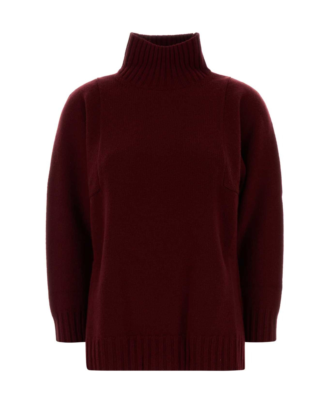Burgundy Cashmere Aceti Sweater - 1