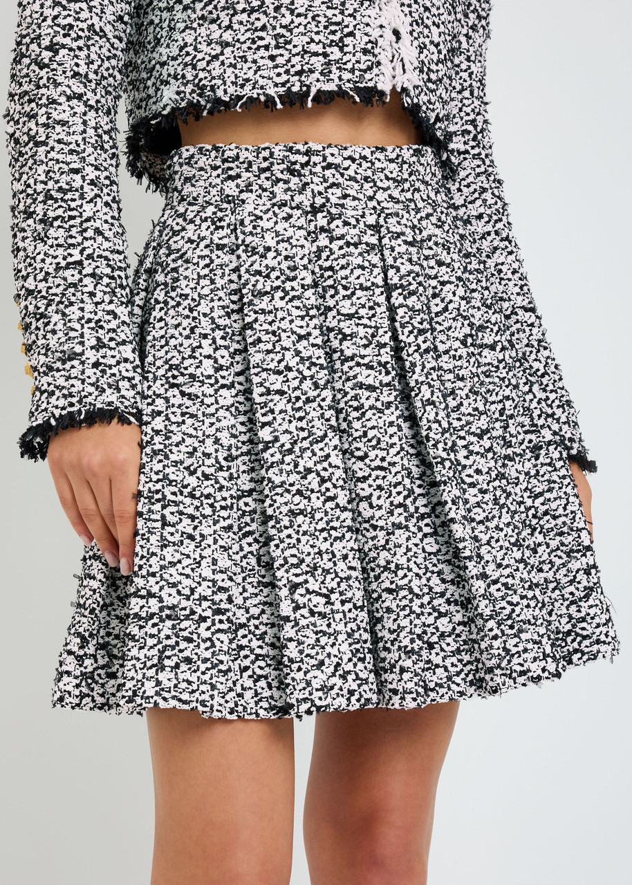 Balmain Pleated Tweed Mini Skirt - 5